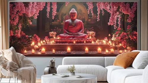 Diamond Painting Buddha Diamond Painting Groß XXL 150 x 60 cm, 5D Diamant Painting Bilder Blume Malen Nach Zahlen Erwachsene Crystal Strass Stickerei Malerei Kit, Home Decor Geschenk für Mädchen ll199 von Mailielie