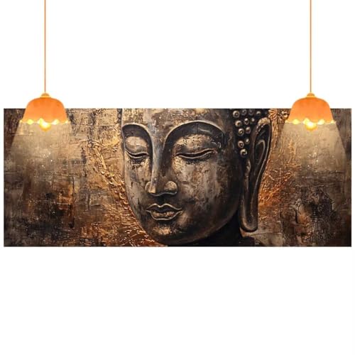 Diamond Painting Buddha Diamond Painting XXL 120 x 60 cm, 5D Diamant Painting Bilder Weinlese Malen Nach Zahlen Erwachsene Crystal Strass Stickerei Malerei Kit, Home Decor, Geschenk für Mädchen fa397 von Mailielie