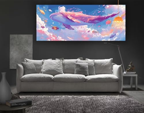 Diamond Painting Delfin Diamond Painting XXL 100 x 50 cm, 5D Diamant Painting Bilder Tier Diamond Painting Malen Nach Zahlen Erwachsene Crystal Strass Stickerei Malerei Kit, Home Decor Geschenk fa65 von Mailielie