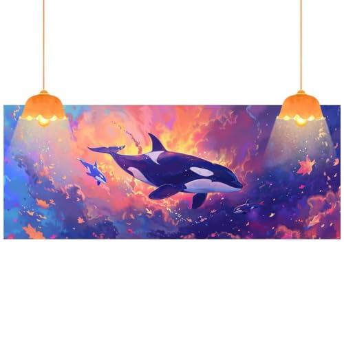 Diamond Painting Delphin Diamond Painting XXL 100x200 cm, 5D Diamant Painting Bilder Tier Malen Nach Zahlen Erwachsene Crystal Strass Stickerei Malerei Kit, Home Decor, Geschenk für Mädchen fa341 von Mailielie