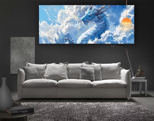 Diamond Painting Drache Diamond Painting XXL 120 x 60 cm, 5D Diamant Painting Bilder Mysterium Malen Nach Zahlen Erwachsene Crystal Strass Stickerei Malerei Kit, Home Decor, Geschenk für Mädchen fa79 von Mailielie