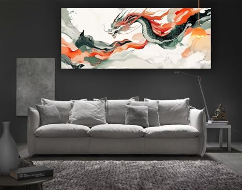 Diamond Painting Drache Diamond Painting XXL 150 x 60 cm, 5D Diamant Painting Bilder Fantasie Malen Nach Zahlen Erwachsene Crystal Strass Stickerei Malerei Kit, Home Decor, Geschenk für Mädchen fa41 von Mailielie