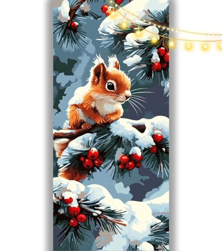 Diamond Painting Eichhörnchen Diamond Painting Groß XXL 100x50 cm, 5D Diamant Painting Bilder Winter Malen Nach Zahlen Erwachsene Crystal Stickerei Malerei Kit, Home Decor Geschenk für Mädchen ll1085 von Mailielie