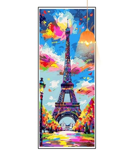 Diamond Painting Eiffelturm Diamant Painting Bilder Erwachsene, Landschaft Diamond Painting Eckige Steine, DIY 5D Diamond Art Basteln Diamant Kunst Malerei Stickerei, Deko Wohnzimmer 300x100 cm fa846 von Mailielie