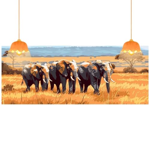 Diamond Painting Elefant Diamond Painting XXL 180 x 90 cm, 5D Diamant Painting Bilder Tier Malen Nach Zahlen Erwachsene Crystal Strass Stickerei Malerei Kit, Home Decor, Geschenk für Mädchen fa389 von Mailielie