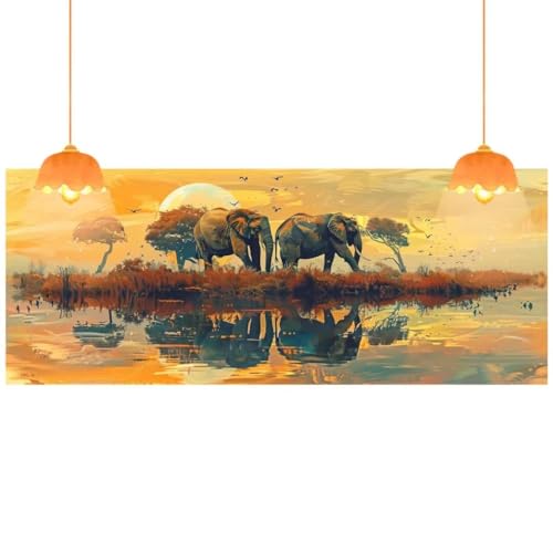 Diamond Painting Elefant Diamond Painting XXL 180 x 90 cm, 5D Diamant Painting Bilder Tier Malen Nach Zahlen Erwachsene Crystal Strass Stickerei Malerei Kit, Home Decor, Geschenk für Mädchen fa681 von Mailielie