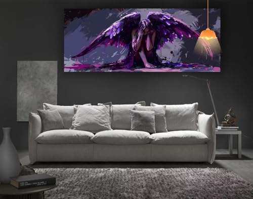 Diamond Painting Engel Diamond Painting XXL 120 x 60 cm, 5D Diamant Painting Bilder Flügel Malen Nach Zahlen Erwachsene Crystal Strass Stickerei Malerei Kit, Home Decor, Geschenk für Mädchen fa81 von Mailielie