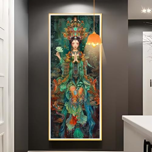 Diamond Painting Fantasie-Buddha Diamant Painting Bilder Erwachsene, Lotus Diamond Painting Eckige Steine, DIY 5D Diamond Art Basteln Diamant Kunst Malerei Stickerei, Deko Wohnzimmer 200x100 cm fa720 von Mailielie