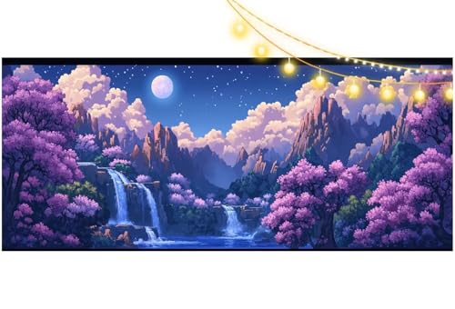 Diamond Painting Fantasie Diamant Painting Bilder Landschaft Malen nach Zahlen Erwachsene Kinder, 5D DIY Diamond Art Bilder Basteln Diamant Kunst Malerei Stickerei Set, Deko Wohnzimmer 60x30 cm m690 von Mailielie