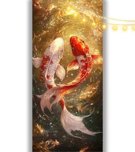 Diamond Painting Fisch Diamond Painting Groß XXL 140 x 70 cm, 5D Diamant Painting Bilder Koi Malen Nach Zahlen Erwachsene Crystal Strass Stickerei Malerei Kit, Home Decor Geschenk für Mädchen ll1137 von Mailielie