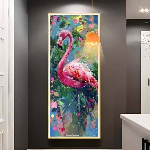 Diamond Painting Flamingo Diamond Painting XXL 100x200 cm, 5D Diamant Painting Bilder Tier Malen Nach Zahlen Erwachsene Crystal Strass Stickerei Malerei Kit, Home Decor, Geschenk für Mädchen fa717 von Mailielie