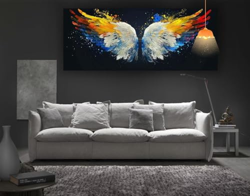 Diamond Painting Flügel Diamond Painting XXL 100 x 50 cm, 5D Diamant Painting Bilder Engel Malen Nach Zahlen Erwachsene Crystal Strass Stickerei Malerei Kit, Home Decor, Geschenk für Mädchen fa75 von Mailielie