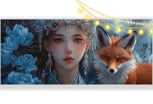 Diamond Painting Fuchs Diamond Painting Groß XXL 40 x 90 cm, 5D Diamant Painting Bilder Prinzessin Malen Nach Zahlen Erwachsene Anfänger Basteln Crystal Strass Stickerei Malerei Kit, Home Decor mm328 von Mailielie