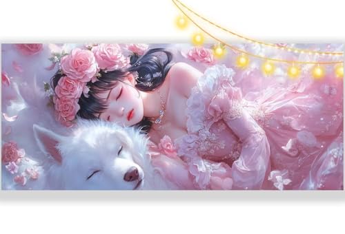 Diamond Painting Fuchs Diamond Painting Groß XXL 90 x 180 cm, 5D Diamant Painting Bilder Prinzessin Malen Nach Zahlen Erwachsene Anfänger Basteln Crystal Strass Stickerei Malerei Kit, Home Decor mm331 von Mailielie