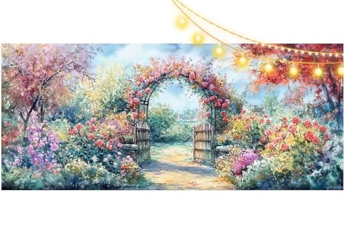 Diamond Painting Garten Diamant Painting Bilder Weinlese Malen nach Zahlen Erwachsene Kinder, DIY Diamond Art Bilder Basteln Diamant Kunst Malerei Stickerei Set, Deko Wohnzimmer Zuhause 60x30 cm m704 von Mailielie