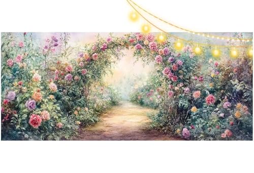 Diamond Painting Garten Diamant Painting Bilder Weinlese Malen nach Zahlen Erwachsene Kinder, DIY Diamond Art Bilder Basteln Diamant Kunst Malerei Stickerei Set, Deko Wohnzimmer Zuhause 70x40 cm m706 von Mailielie