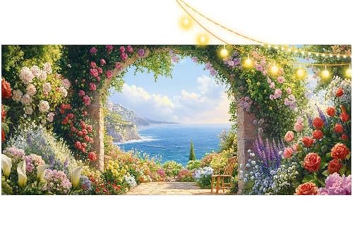 Diamond Painting Garten Diamond Painting Groß XXL 200x100 cm, 5D Diamant Painting Bilder Weinlese Malen Nach Zahlen Erwachsene Basteln Crystal Strass Stickerei Malerei Kit, Home Decor Geschenk m709 von Mailielie