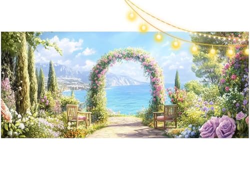 Diamond Painting Garten Diamond Painting Groß XXL 70x40 cm, 5D Diamant Painting Bilder Meer Malen Nach Zahlen Erwachsene Basteln Crystal Art Stickerei Malerei Kit, Home Decor Geschenk für Mädchen m699 von Mailielie