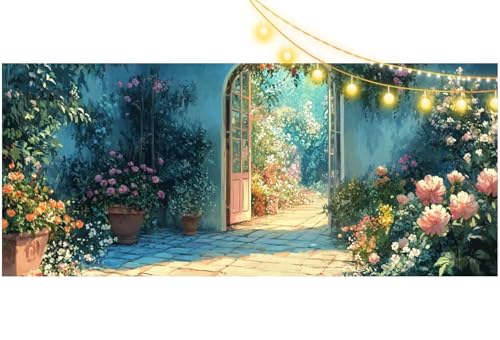 Diamond Painting Garten Diamond Painting Groß XXL 90x40 cm, 5D Diamant Painting Bilder Meer Malen Nach Zahlen Erwachsene Basteln Crystal Art Stickerei Malerei Kit, Home Decor Geschenk für Mädchen m701 von Mailielie