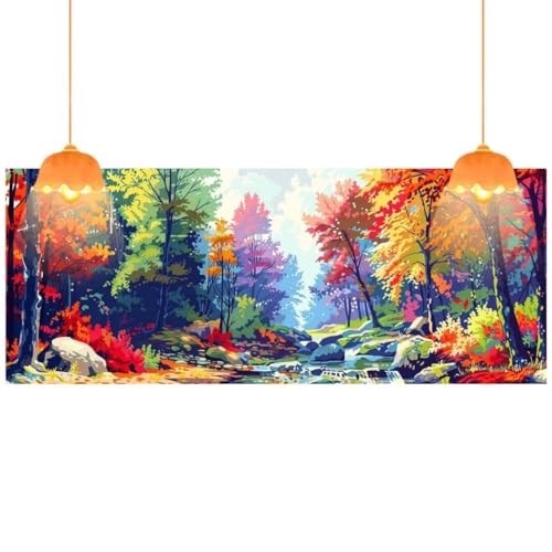 Diamond Painting Herbst Diamant Painting Bilder Erwachsene, Wald Diamond Painting Runde Steine, DIY Diamond Painting Zubehör 5D Diamond Art Diamant Malerei Stickerei, Deko Wohnzimmer 100x50 cm fa384 von Mailielie