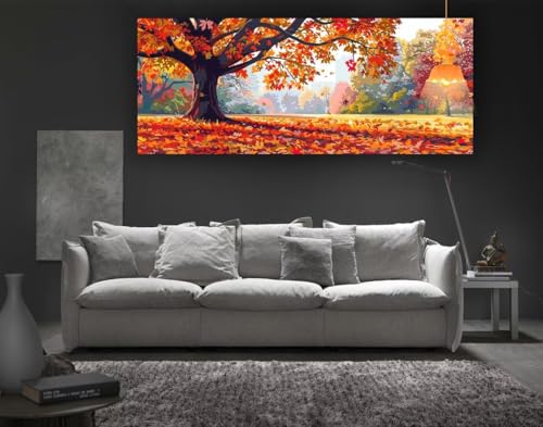 Diamond Painting Herbst Diamond Painting XXL 120 x 60 cm, 5D Diamant Painting Bilder Wald Malen Nach Zahlen Erwachsene Crystal Strass Stickerei Malerei Kit, Home Decor, Geschenk für Mädchen fa129 von Mailielie