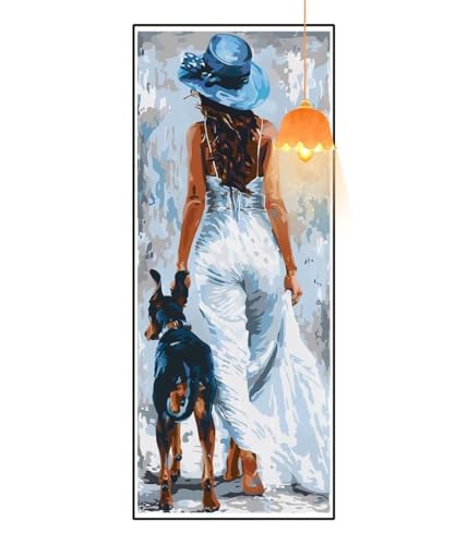 Diamond Painting Hund Diamond Painting XXL 80x160 cm, 5D Diamant Painting Bilder Sexy Dame Malen Nach Zahlen Erwachsene Crystal Strass Stickerei Malerei Kit, Home Decor, Geschenk für Mädchen fa861 von Mailielie