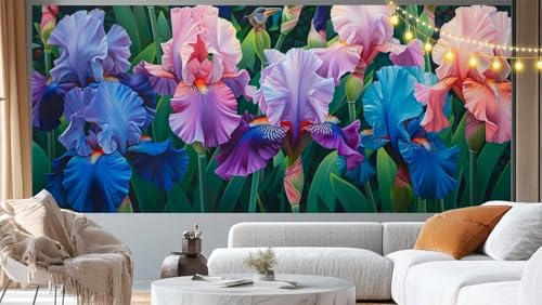 Diamond Painting Iris Diamond Painting Groß XXL 100x50 cm, 5D Diamant Painting Bilder Blume Malen Nach Zahlen Erwachsene Basteln Crystal Art Stickerei Malerei Kit, Home Decor Geschenk für Mädchen m49 von Mailielie