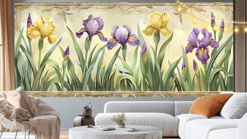 Diamond Painting Iris Diamond Painting Groß XXL 60x30 cm, 5D Diamant Painting Bilder Pflanze Malen Nach Zahlen Erwachsene Basteln Crystal Art Stickerei Malerei Kit, Home Decor Geschenk für Mädchen m47 von Mailielie