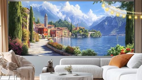 Diamond Painting Italien Diamond Painting Groß XXL 70x40 cm, 5D Diamant Painting Bilder Landschaft Malen Nach Zahlen Erwachsene Basteln Crystal Strass Stickerei Malerei Kit, Home Decor Geschenk m71 von Mailielie