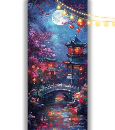 Diamond Painting Japan Diamant Painting Bilder Landschaft Malen nach Zahlen Erwachsene,DIY 5D Diamond Painting Zubehör Mädchen Basteln Diamant Kunst Malerei Stickerei Set,Home Dekor 100 x 50 cm ll1056 von Mailielie