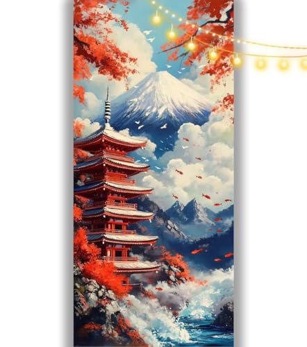 Diamond Painting Japan Diamant Painting Bilder Meereswellen Malen nach Zahlen Erwachsene, DIY 5D Diamond Painting Zubehör Mädchen Basteln Diamant Kunst Malerei Stickerei, Home Dekor 300x100 cm ll1060 von Mailielie