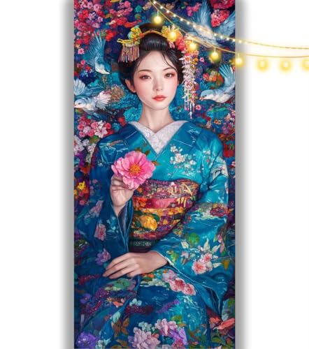 Diamond Painting Japanische Frau Diamond Painting Groß XXL 100x50 cm,5D Diamant Painting Bilder Blume Malen Nach Zahlen Erwachsene Crystal Stickerei Malerei Kit,Home Decor Geschenk für Mädchen ll1069 von Mailielie