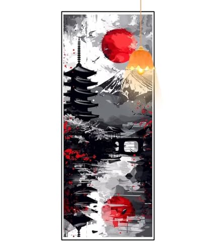 Diamond Painting Japanische Landschaft Diamond Painting XXL 60x150 cm, 5D Diamant Painting Bilder Pagode Malen Nach Zahlen Erwachsene Crystal Strass Stickerei Malerei Kit, Home Decor Geschenk fa903 von Mailielie