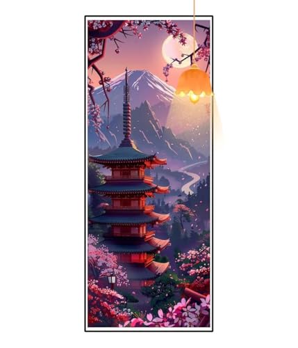 Diamond Painting Japanische Pagode Diamond Painting XXL 100x300 cm, 5D Diamant Painting Bilder Landschaft Malen Nach Zahlen Erwachsene Crystal Strass Stickerei Malerei Kit, Home Decor Geschenk fa881 von Mailielie