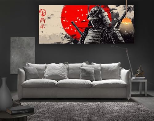 Diamond Painting Japanischer Samurai Diamond Painting XXL 150 x 60 cm, 5D Diamant Painting Bilder Cool Malen Nach Zahlen Erwachsene Crystal Stickerei Malerei Kit, Home Decor Geschenk für Mädchen fa23 von Mailielie