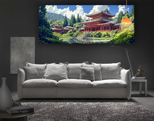 Diamond Painting Japanischer Stil Diamond Painting XXL 140 x 70 cm, 5D Diamant Painting Bilder Landschaft Malen Nach Zahlen Erwachsene Crystal Strass Stickerei Malerei Kit, Home Decor Geschenk fa27 von Mailielie