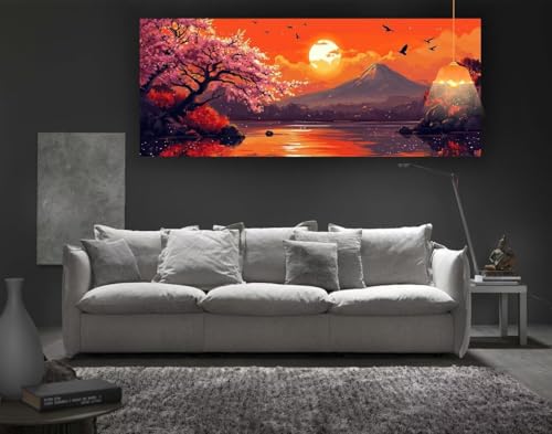 Diamond Painting Japanischer Stil Diamond Painting XXL 200 x 100 cm, 5D Diamant Painting Bilder Landschaft Malen Nach Zahlen Erwachsene Crystal Strass Stickerei Malerei Kit, Home Decor Geschenk fa3 von Mailielie