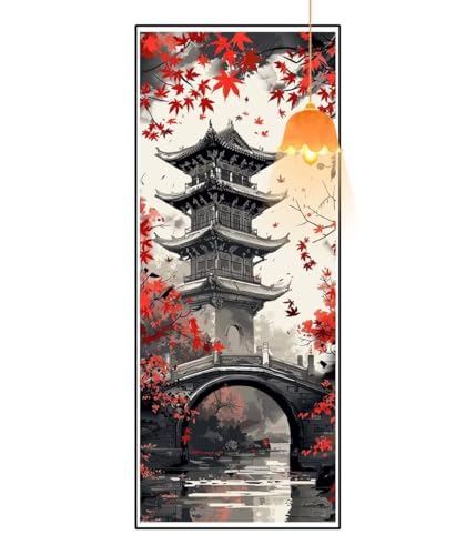 Diamond Painting Japanischer Turm Diamond Painting XXL 80x220cm, 5D Diamant Painting Bilder Landschaft Malen Nach Zahlen Erwachsene Crystal Stickerei Malerei Kit, Home Decor Geschenk für Mädchen fa869 von Mailielie