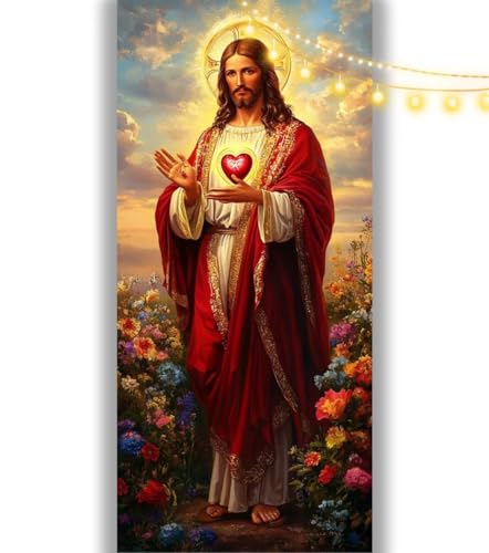 Diamond Painting Jesus Diamant Painting Bilder Altmodisch Malen nach Zahlen Erwachsene,DIY 5D Diamond Painting Zubehör Mädchen Basteln Diamant Kunst Malerei Stickerei Set,Home Dekor 200x100 cm ll1122 von Mailielie