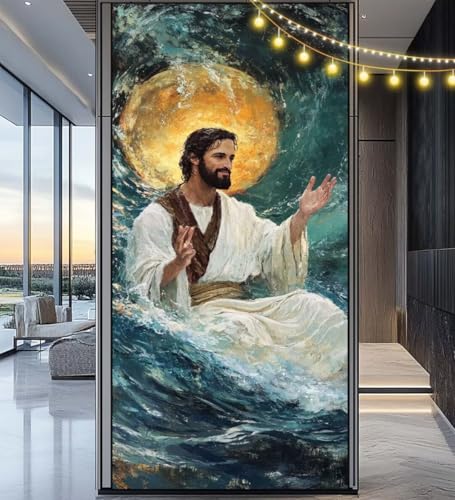 Diamond Painting Jesus Diamant Painting Bilder Liebe Malen nach Zahlen Erwachsene,DIY Diamond Painting Zubehör 5D Diamond Art Basteln Diamant Kunst Malerei Stickerei Set,Home Dekor 140 x 70 cm ll1118 von Mailielie