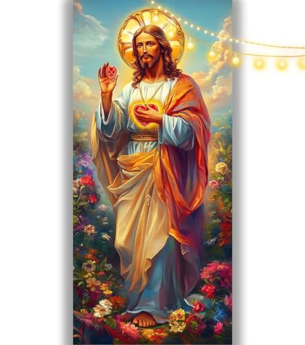 Diamond Painting Jesus Diamant Painting Bilder Weinlese Malen nach Zahlen Erwachsene,DIY 5D Diamond Painting Zubehör Mädchen Basteln Diamant Kunst Malerei Stickerei Set,Home Dekor 200 x 100 cm ll1120 von Mailielie