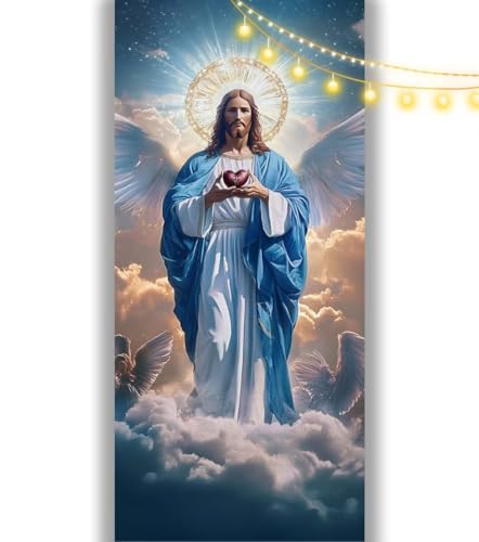 Diamond Painting Jesus Diamond Painting Groß XXL 100 x 50 cm, 5D Diamant Painting Bilder Wolke Malen Nach Zahlen Erwachsene Crystal Strass Stickerei Malerei Kit, Home Decor Geschenk für Mädchen ll1125 von Mailielie