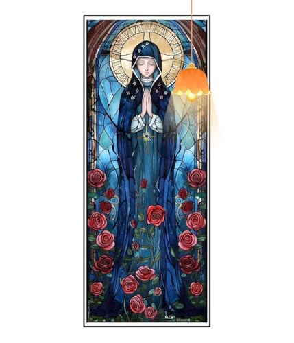 Diamond Painting Jungfrau Maria Diamond Painting XXL 80x220cm, 5D Diamant Painting Bilder Blume Malen Nach Zahlen Erwachsene Crystal Strass Stickerei Malerei Kit, Home Decor Geschenk für Mädchen fa853 von Mailielie