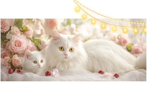 Diamond Painting Katze Diamond Painting Groß XXL 100x50 cm, 5D Diamant Painting Bilder Niedlich Malen Nach Zahlen Erwachsene Basteln Crystal Strass Stickerei Malerei Kit, Home Decor Geschenk m509 von Mailielie