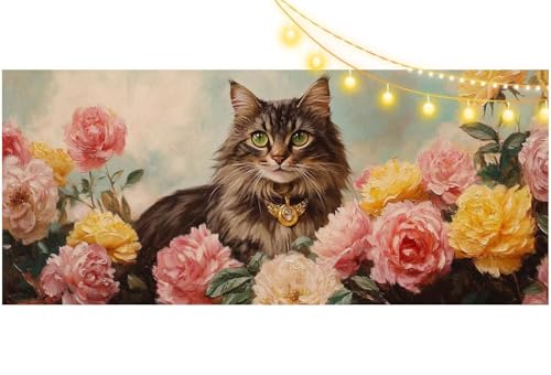 Diamond Painting Katze Diamond Painting Groß XXL 160x80 cm, 5D Diamant Painting Bilder Niedlich Malen Nach Zahlen Erwachsene Basteln Crystal Strass Stickerei Malerei Kit, Home Decor Geschenk m511 von Mailielie