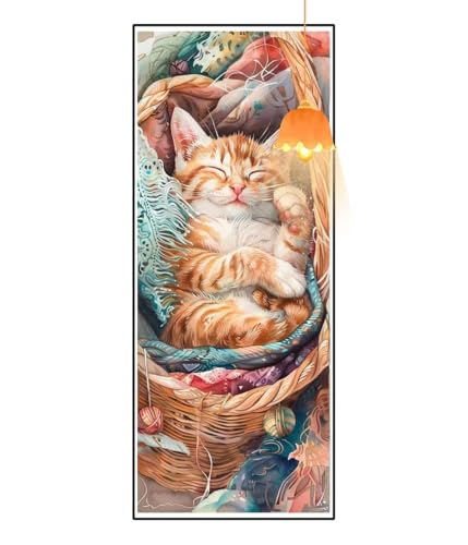 Diamond Painting Katze Diamond Painting XXL 30x60 cm, 5D Diamant Painting Bilder Tier Diamond Painting Malen Nach Zahlen Erwachsene Crystal Strass Stickerei Malerei Kit, Home Decor Geschenk fa833 von Mailielie