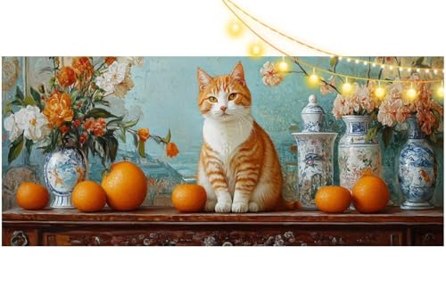 Diamond Painting Katzen Diamant Painting Bilder Tiere Malen nach Zahlen Erwachsene Kinder, 5D DIY Diamond Art Bilder Basteln Diamant Kunst Malerei Stickerei Set, Deko Wohnzimmer Zuhause 100x50 cm m534 von Mailielie