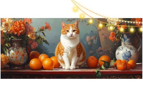 Diamond Painting Katzen Diamant Painting Bilder Tiere Malen nach Zahlen Erwachsene Kinder, 5D DIY Diamond Art Bilder Basteln Diamant Kunst Malerei Stickerei Set, Deko Wohnzimmer Zuhause 150x60 cm m528 von Mailielie