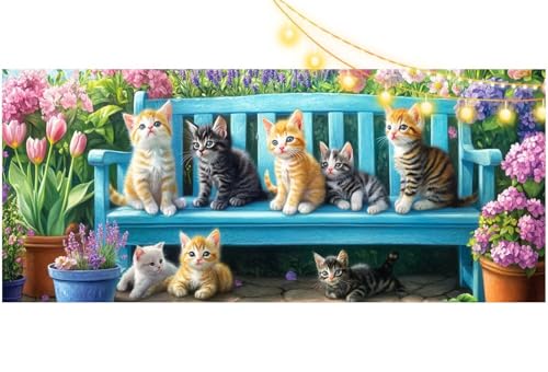 Diamond Painting Katzen Diamond Painting Groß XXL 100 X 50 cm, 5D Diamant Painting Bilder Tiere Malen Nach Zahlen Erwachsene Basteln Crystal Strass Stickerei Malerei Kit, Home Decor Geschenk m531 von Mailielie