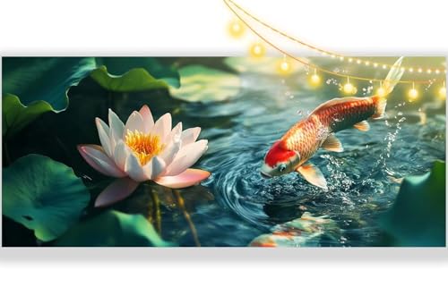 Diamond Painting Koi Diamond Painting Groß XXL 30 x 60 cm, 5D Diamant Painting Bilder Tier Malen Nach Zahlen Erwachsene Anfänger Basteln Crystal Strass Stickerei Malerei Kit, Home Decor Geschenk mm427 von Mailielie